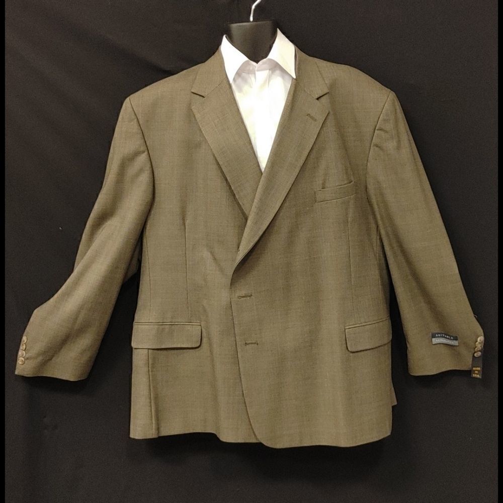 HARDWICK CLOTHING OLIVE WINDOWPANE 3 BUTTON SUIT